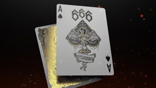 666 Greedy Gold Playing Cards with sticker- Riffle Shuffle