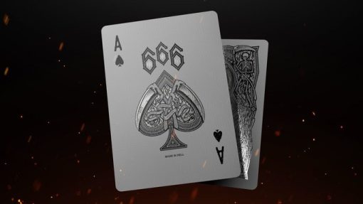 666 Greedy Gold Playing Cards with sticker- Riffle Shuffle