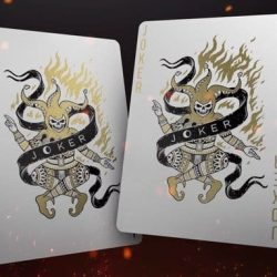 666 Greedy Gold Playing Cards with sticker- Riffle Shuffle