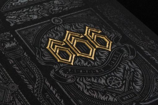 666 Greedy Gold Playing Cards with sticker- Riffle Shuffle