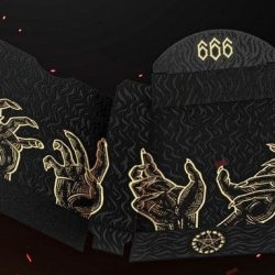 666 Greedy Gold Playing Cards with sticker- Riffle Shuffle