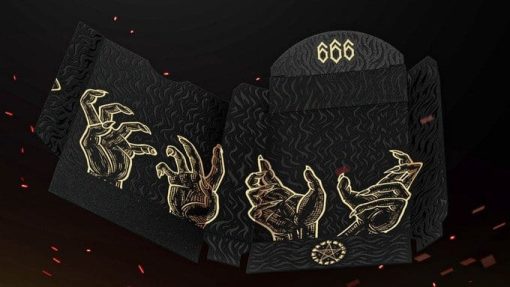 666 Greedy Gold Playing Cards with sticker- Riffle Shuffle