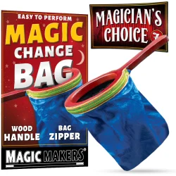 Change Bag Wood Handle Blue Bag with Zipper Magician's Choice