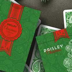 Paisley Metallic Green Christmas Playing Cards - Dutch Card House Company